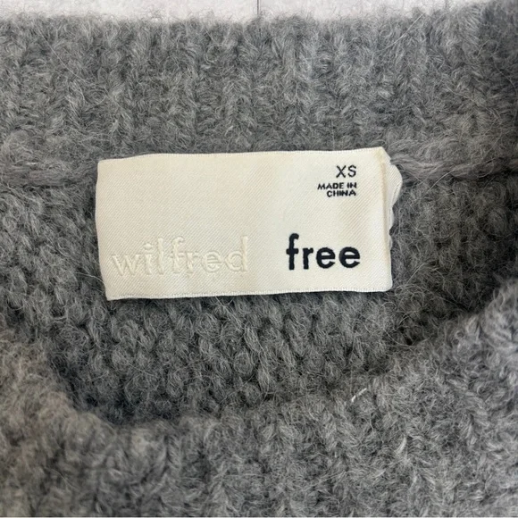Aritzia Wilfred Free Lolan Sweater Pullover Cropped Alpaca Wool Gray XS - Picture 8 of 12